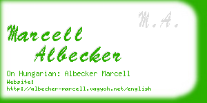 marcell albecker business card